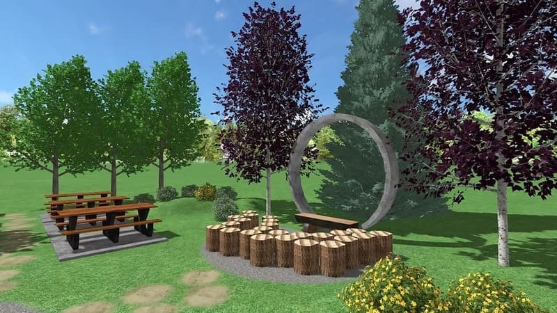 Natural Seating and Reflection Area
