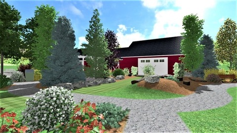Landscaped Garden with Walking Paths