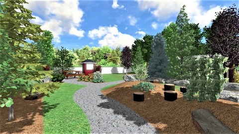 Woodland Garden Path and Nature Play Area