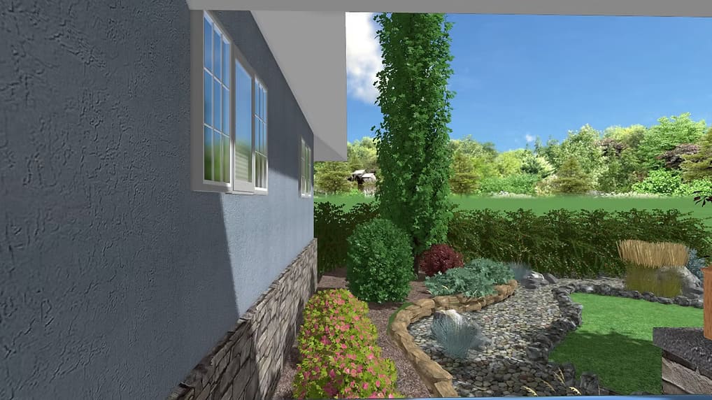Decorative Garden and Dry Creek Bed