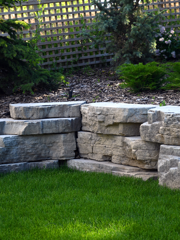 natural stone retaining wall